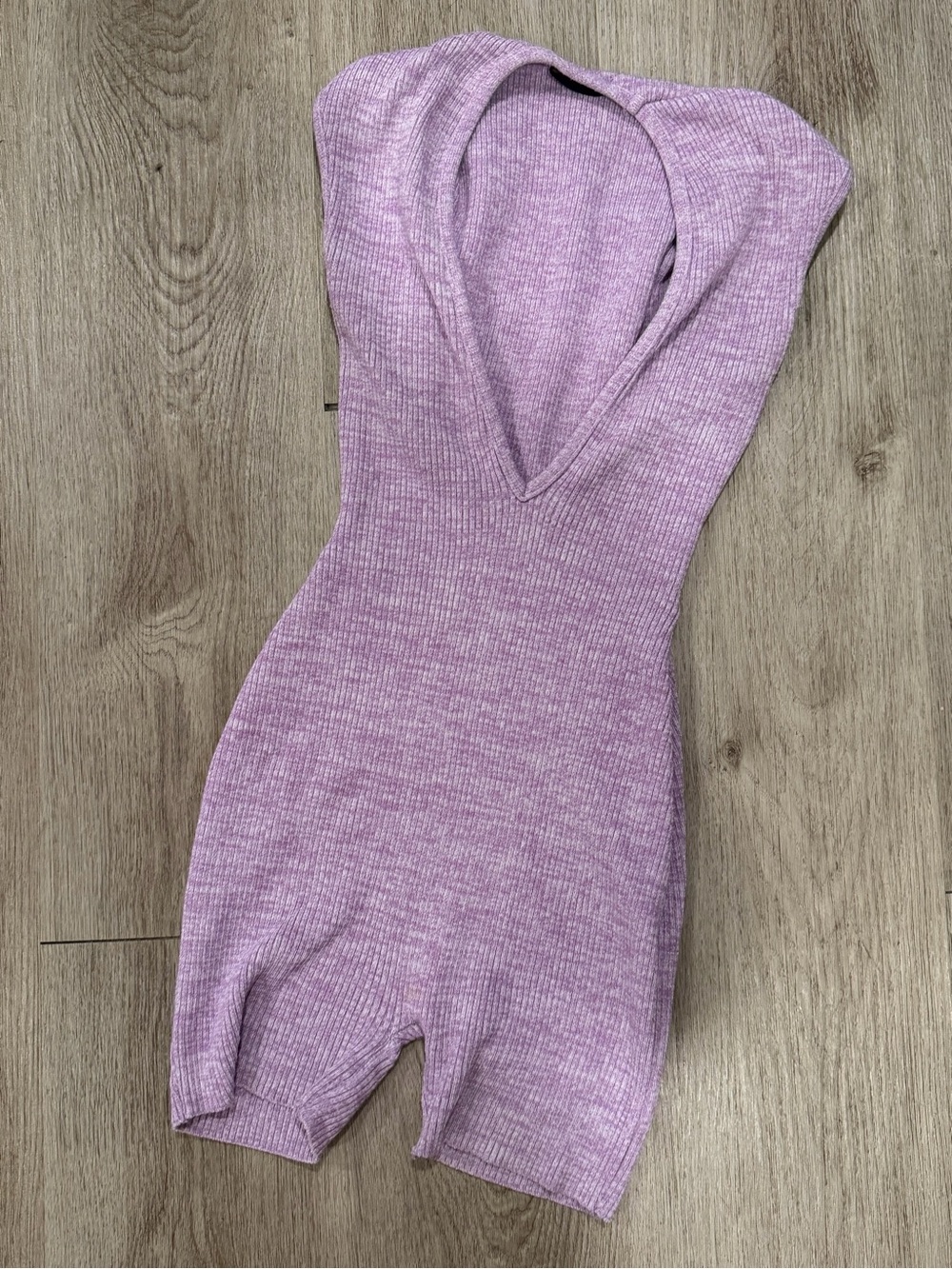 ePretty Lavender Ribbed V-Neck Sleeveless Romper
